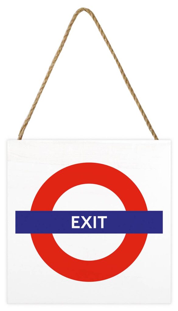 Transport for London (Exit) Wooden Wall Art: 20 x 20cm