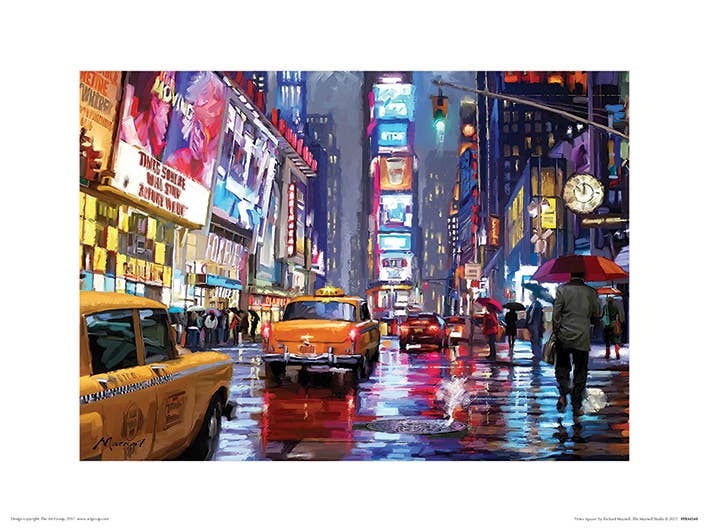 Richard Macneil (Times Square) PPR44548: 30 x 40cm, Cityscapes