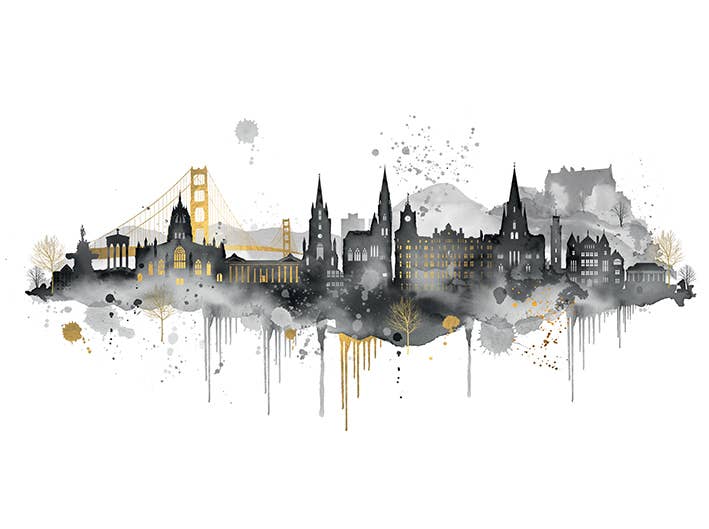 Summer Thornton (Edinburgh Skyline) WDC100829: 60 x 80cm, Canvas Large
