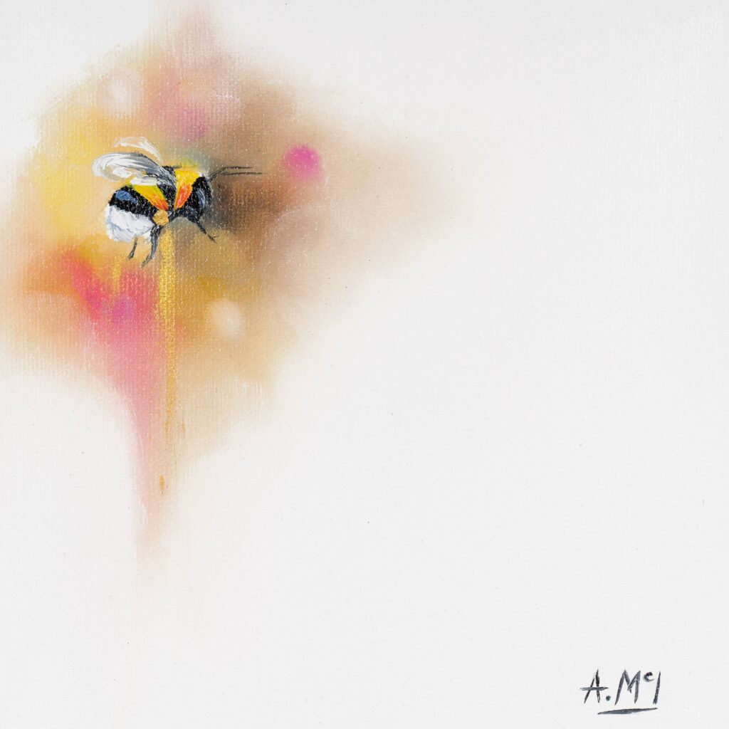 Alison McIlkenny (Bumblebee Pink) Canvas: 30 x 30cm, Animals