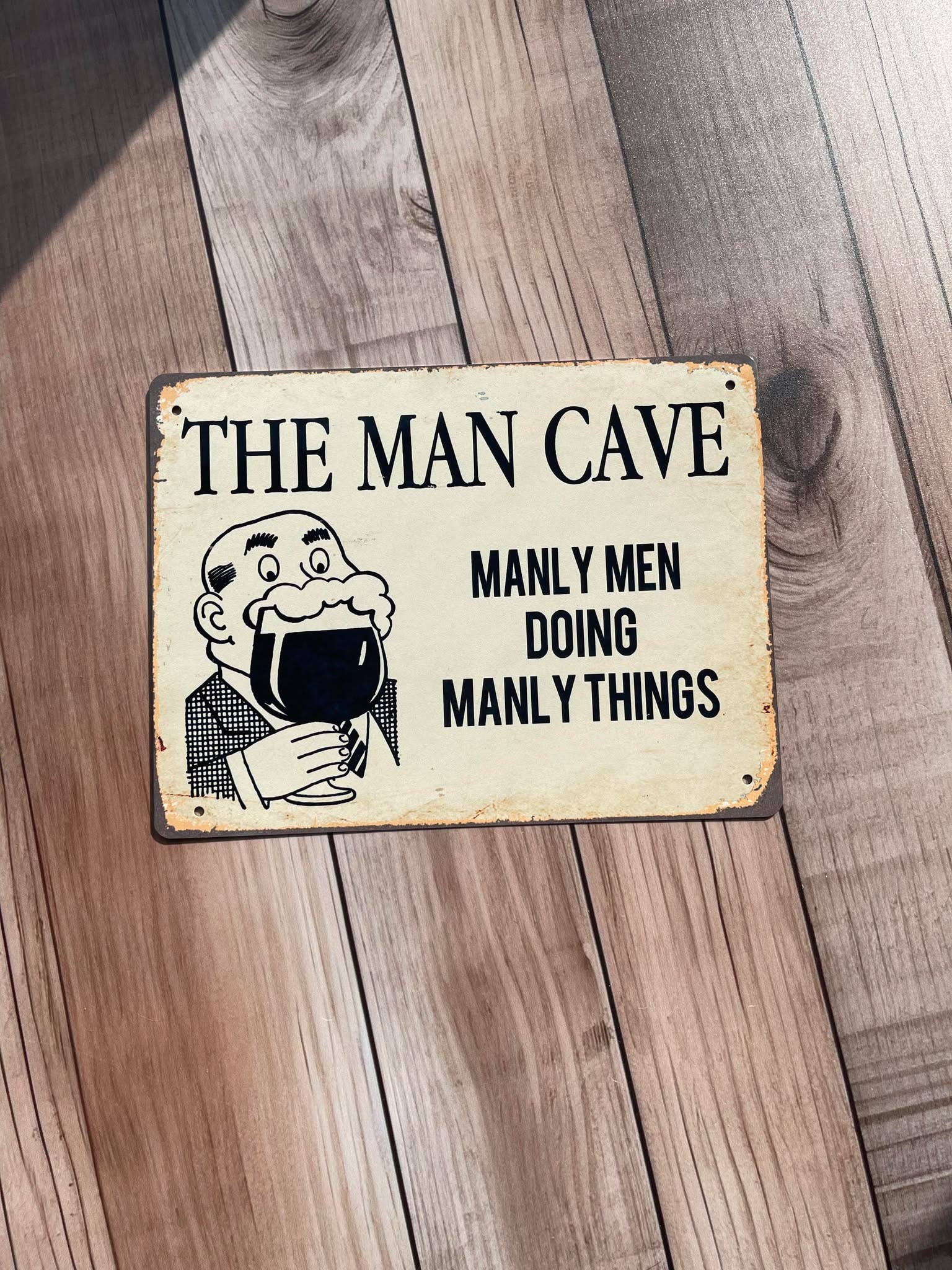Man cave fun notice for him wall art Metal Sign Plaque: 8x10inch