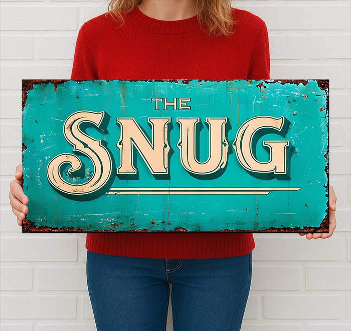 The Snug Metal Sign Plaque Vintage Pub Wall Cozy Corner: 12x6inch