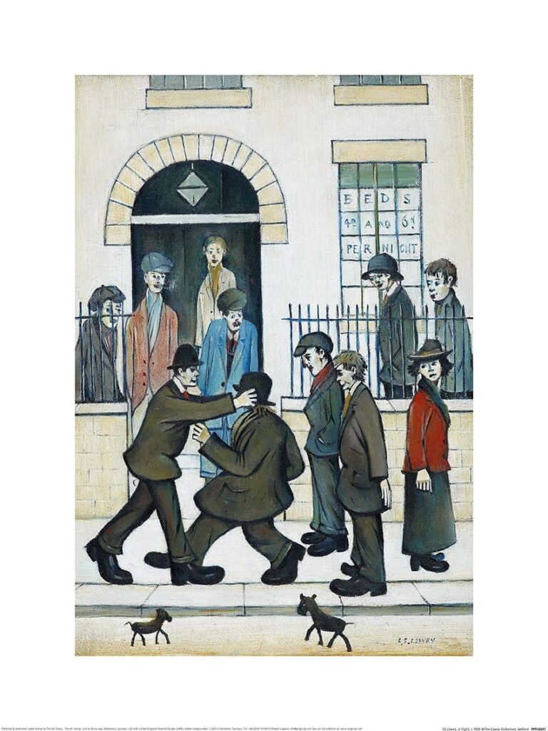 L.S. Lowry (A Fight, c.1935) PPR54441: 30 x 40cm