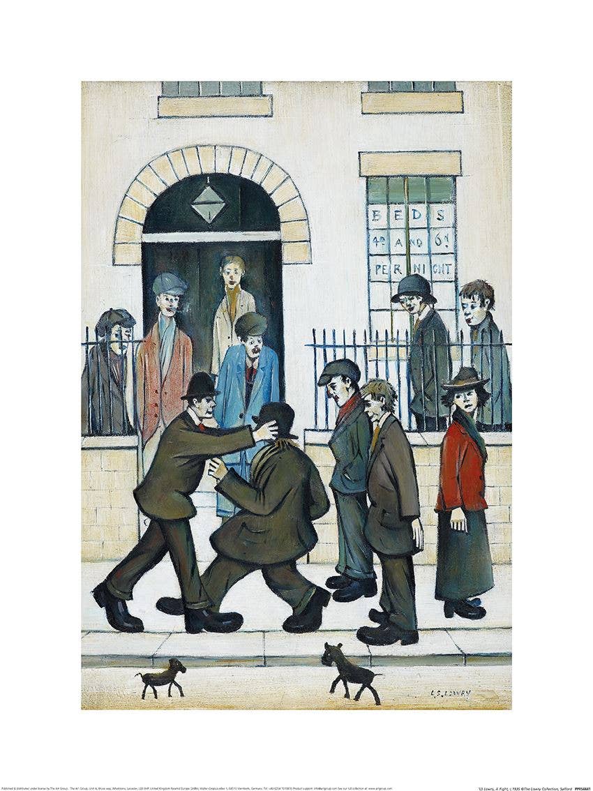L.S. Lowry (A Fight, c.1935) PPR54441: 30 x 40cm